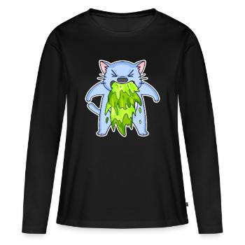 Katze kotzt Kotze - Frauen Premium Bio Langarmshirt - Schwarz - Vorne - Julia (174cm)