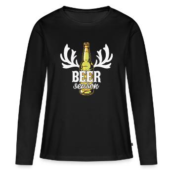 Bier, Bier trinken, Bier Fan - Frauen Premium Bio Langarmshirt - Schwarz - Vorne - Julia (174cm)