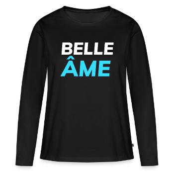 belle âme - T-shirt manches longues Premium bio Femme - noir - Devant - Julia (174cm)