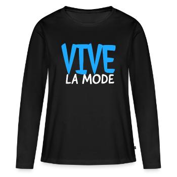 vive la mode vive la mode - T-shirt manches longues Premium bio Femme - noir - Devant - Julia (174cm)