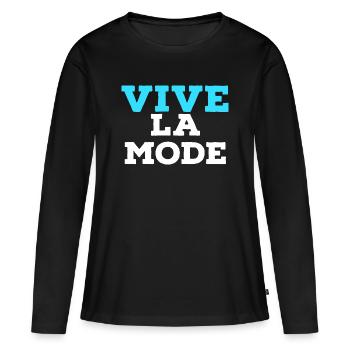 vive la mode - T-shirt manches longues Premium bio Femme - noir - Devant - Julia (174cm)
