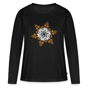 Noël cristal de neige icône flocon de neige icône logo - T-shirt manches longues Premium bio Femme - noir - Devant - Julia (174cm)