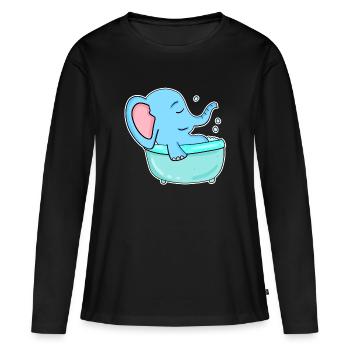 Baignoire Elephant - T-shirt manches longues Premium bio Femme - noir - Devant - Julia (174cm)