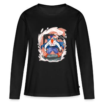 Mouette - T-shirt manches longues Premium bio Femme - noir - Devant - Julia (174cm)