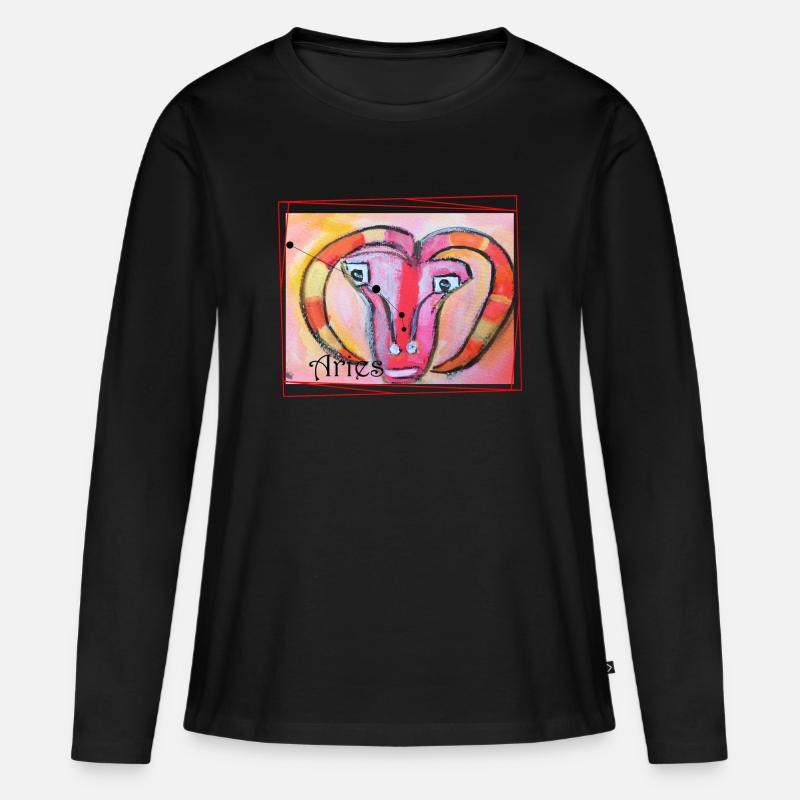 Widder Regenbogen Himmlische Kunst - Frauen Premium Bio Langarmshirt - Schwarz