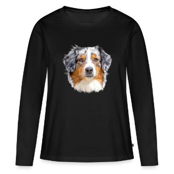 Australian Shepherd - Frauen Premium Bio Langarmshirt - Schwarz - Vorne - Julia (174cm)