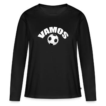 VAMOS - Frauen Premium Bio Langarmshirt - Schwarz - Vorne - Julia (174cm)