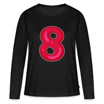 Numéro 8 Numéro Huit - T-shirt manches longues Premium bio Femme - noir - Devant - Julia (174cm)