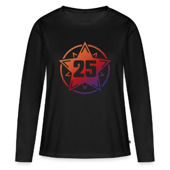 Superstar 25 - T-shirt manches longues Premium bio Femme - noir - Devant - Julia (174cm)