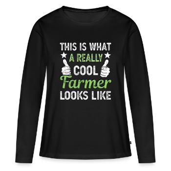 Farmer Farmer Farmer's Wife Farmer - Women's Premium Organic Long Sleeve Shirt - black - Front - Julia (174cm)