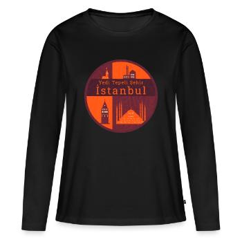 Landmarks of Istanbul - Women's Premium Organic Long Sleeve Shirt - black - Front - Julia (174cm)