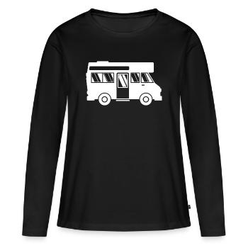 Caravane Wanderlust Wanderer Camping-car - T-shirt manches longues Premium bio Femme - noir - Devant - Julia (174cm)