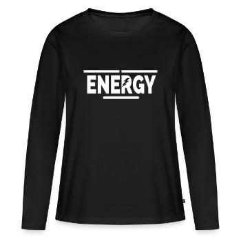 ÉNERGIE - T-shirt manches longues Premium bio Femme - noir - Devant - Julia (174cm)