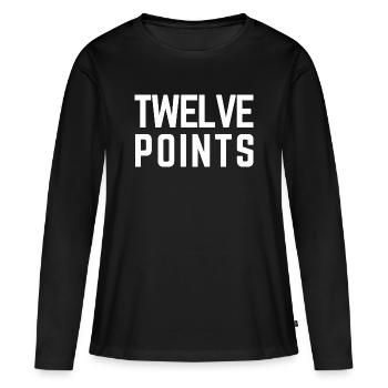 DOUZE POINTS Eurovision Oostenrijk 2026 - T-shirt manches longues Premium bio Femme - noir - Devant - Julia (174cm)