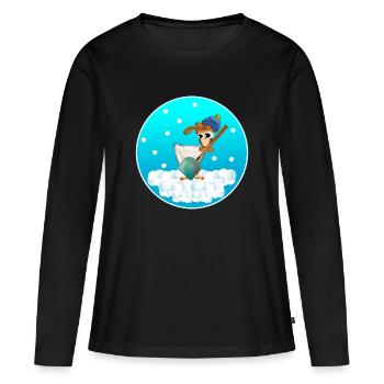 POULAILLER D’HIVER POULAILLERS CHUTES DE NEIGE - T-shirt manches longues Premium bio Femme - noir - Devant - Julia (174cm)
