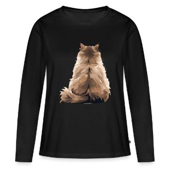 Chat de l’Himalaya - T-shirt manches longues Premium bio Femme - noir - Devant - Julia (174cm)