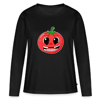 Tomate - Frauen Premium Bio Langarmshirt - Schwarz - Vorne - Julia (174cm)