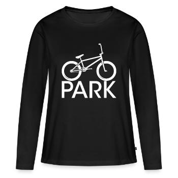Icône de vélo de parc BMX icône de logo halfpipe - T-shirt manches longues Premium bio Femme - noir - Devant - Julia (174cm)
