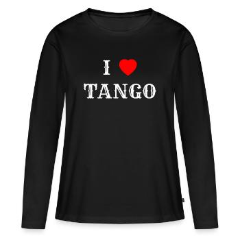J’adore le tango - T-shirt manches longues Premium bio Femme - noir - Devant - Julia (174cm)