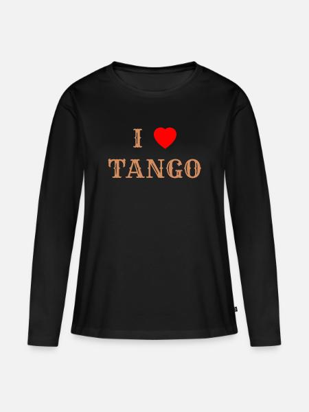 Ich liebe Tango - Vintage - Frauen Premium Bio Langarmshirt - Schwarz