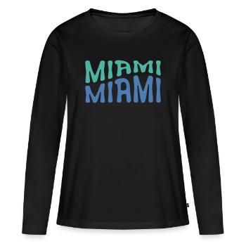 Miami - T-shirt manches longues Premium bio Femme - noir - Devant - Julia (174cm)