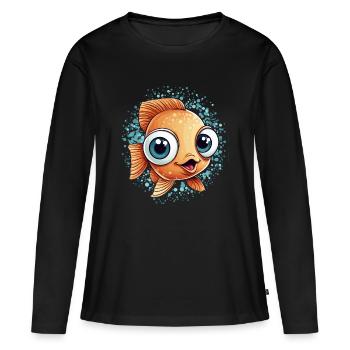 Petit poisson sucré - T-shirt manches longues Premium bio Femme - noir - Devant - Julia (174cm)