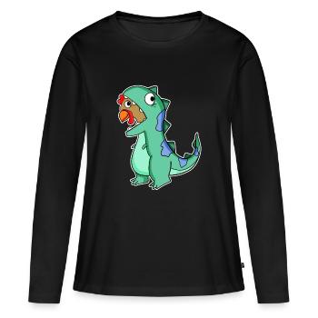 Déguisement de dinosaure poulet - T-shirt manches longues Premium bio Femme - noir - Devant - Julia (174cm)