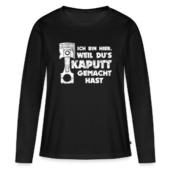 Mechaniker Job Arbeiter Workaholic Statement - Frauen Premium Bio Langarmshirt - Schwarz - Vorne - Julia (174cm)