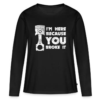 Job Statement Workaholic Mechaniker Arbeiter - Frauen Premium Bio Langarmshirt - Schwarz - Vorne - Julia (174cm)