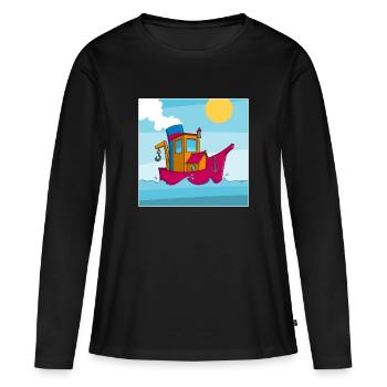 Image colorée d’un remorqueur amusant - T-shirt manches longues Premium bio Femme - noir - Devant - Julia (174cm)