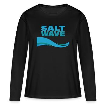 VAGUE DE SEL - T-shirt manches longues Premium bio Femme - noir - Devant - Julia (174cm)