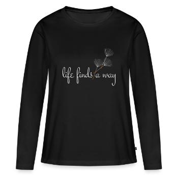 La vie trouve un chemin - Pissenlit - T-shirt manches longues Premium bio Femme - noir - Devant - Julia (174cm)