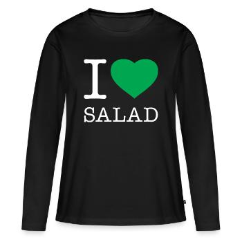J’ADORE LA SALADE - T-shirt manches longues Premium bio Femme - noir - Devant - Julia (174cm)