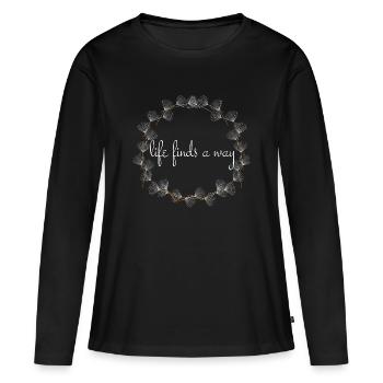 La vie trouve un chemin, Pissenlit - T-shirt manches longues Premium bio Femme - noir - Devant - Julia (174cm)