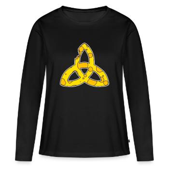 Celtic Symbol Triqueta Symbol - Women's Premium Organic Long Sleeve Shirt - black - Front - Julia (174cm)