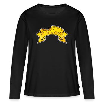 Fromage Bannière - T-shirt manches longues Premium bio Femme - noir - Devant - Julia (174cm)