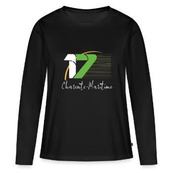 Charente-Maritime - T-shirt manches longues Premium bio Femme - noir - Devant - Julia (174cm)