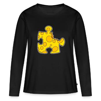 Puzzle - T-shirt manches longues Premium bio Femme - noir - Devant - Julia (174cm)