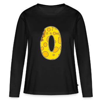 Zahl 0 - Null - Frauen Premium Bio Langarmshirt - Schwarz - Vorne - Julia (174cm)