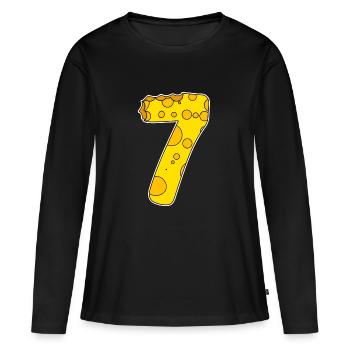 Graphique 7 - T-shirt manches longues Premium bio Femme - noir - Devant - Julia (174cm)