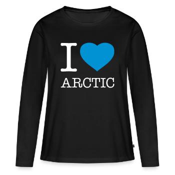 J’ADORE L’ARCTIQUE - T-shirt manches longues Premium bio Femme - noir - Devant - Julia (174cm)