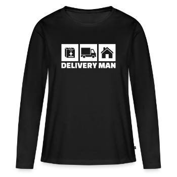 Lieferant Spruch Job Arbeiter Karriere Workaholic - Frauen Premium Bio Langarmshirt - Schwarz - Vorne - Julia (174cm)
