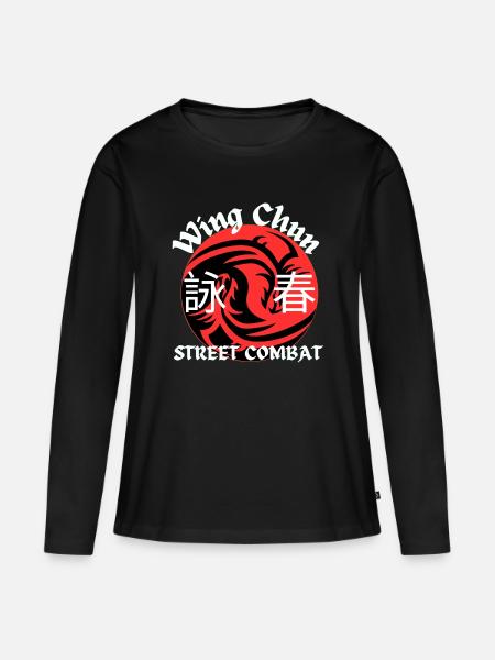 Wing Chun Straßenkampf T-Shirt - Frauen Premium Bio Langarmshirt - Schwarz