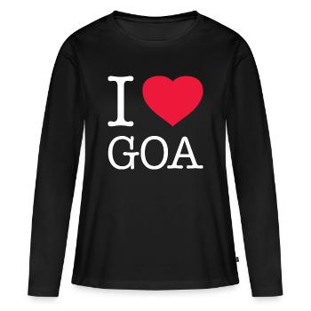 J’ADORE GOA - T-shirt manches longues Premium bio Femme - noir - Devant - Julia (174cm)