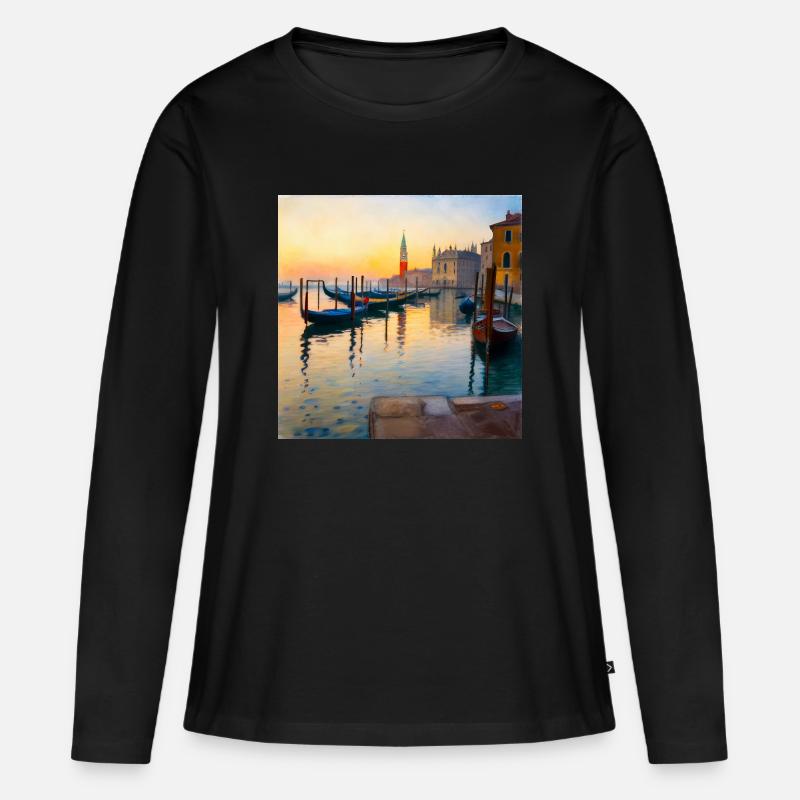 Venedig - Frauen Premium Bio Langarmshirt - Schwarz