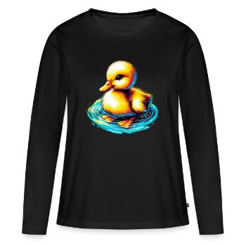 Caneton Canard Canard - T-shirt manches longues Premium bio Femme - noir - Devant - Julia (174cm)