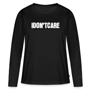 Je ne me soucie pas de l’attitude indifférente - T-shirt manches longues Premium bio Femme - noir - Devant - Julia (174cm)
