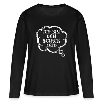 Je ne me soucie pas de l’énoncé d’attitude - T-shirt manches longues Premium bio Femme - noir - Devant - Julia (174cm)