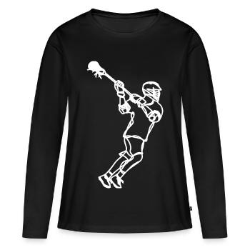 Dessin professionnel de crosse - T-shirt manches longues Premium bio Femme - noir - Devant - Julia (174cm)