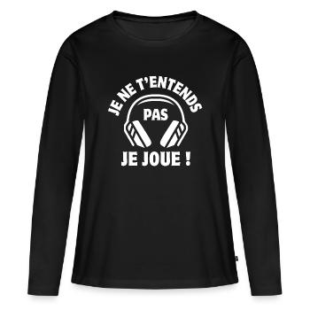console de jeux, geek, gamer - T-shirt manches longues Premium bio Femme - noir - Devant - Julia (174cm)